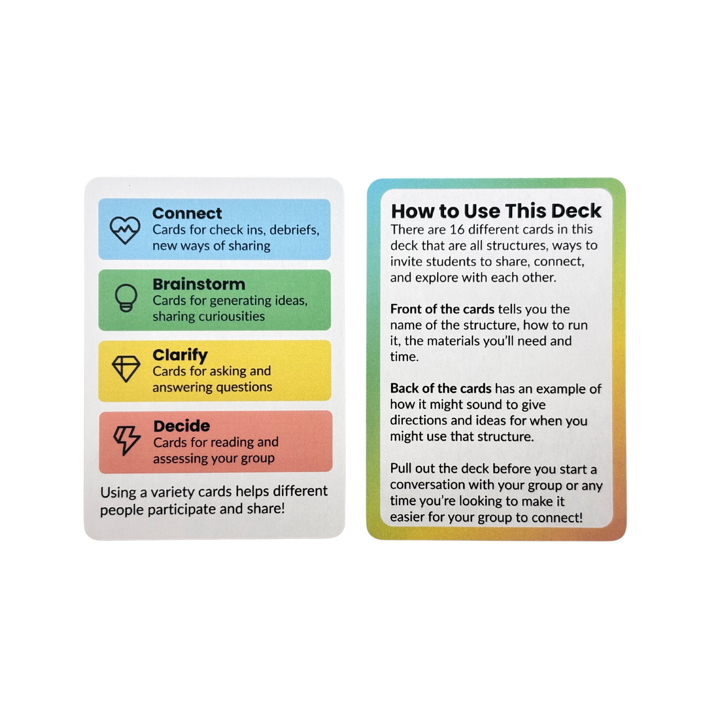 Facilitator Cards - College Student Leader Pack