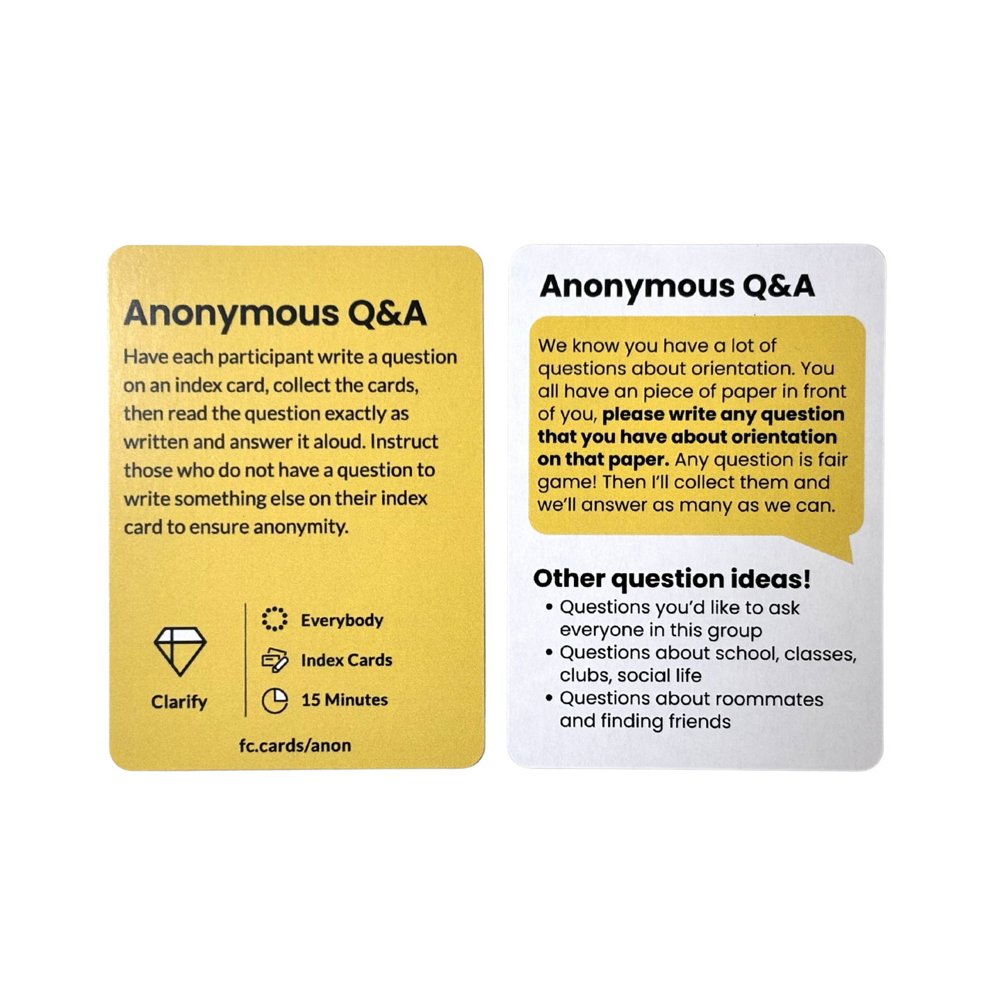 Facilitator Cards - College Student Leader Pack
