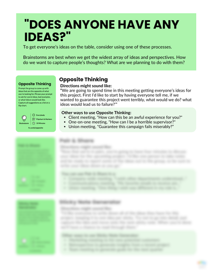 Run Better Meetings Guide | Facilitator Cards Workbook