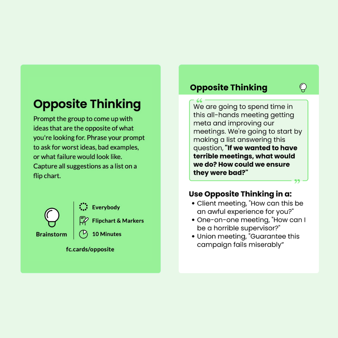 Facilitator Cards - Meetings Pack