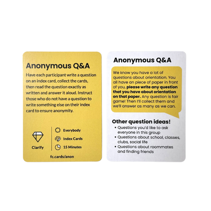Facilitator Cards - College Student Leader Pack