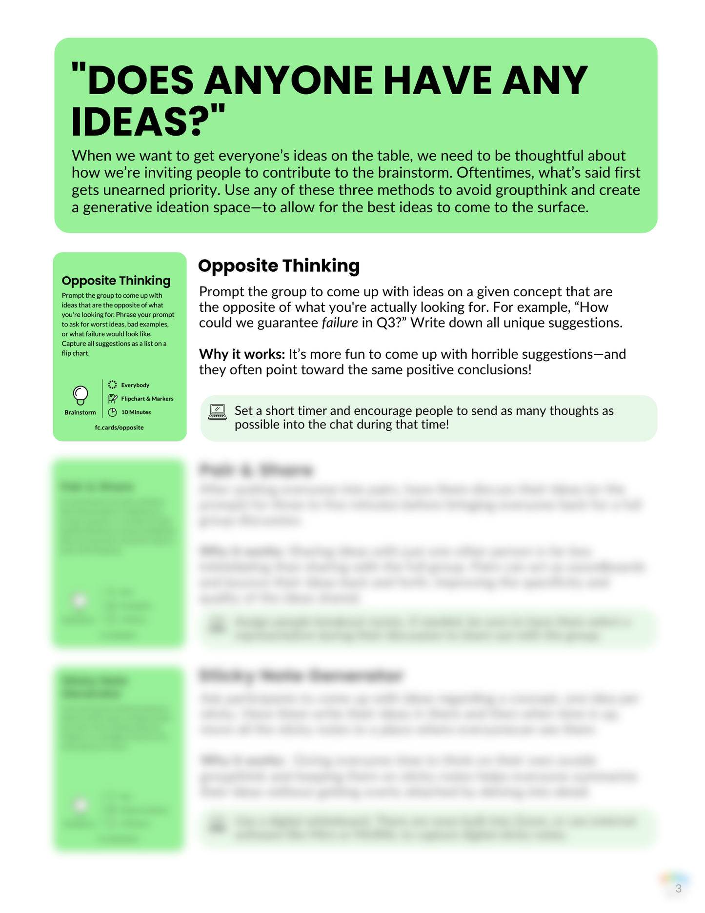 Run Better Meetings Guide | Facilitator Cards Workbook