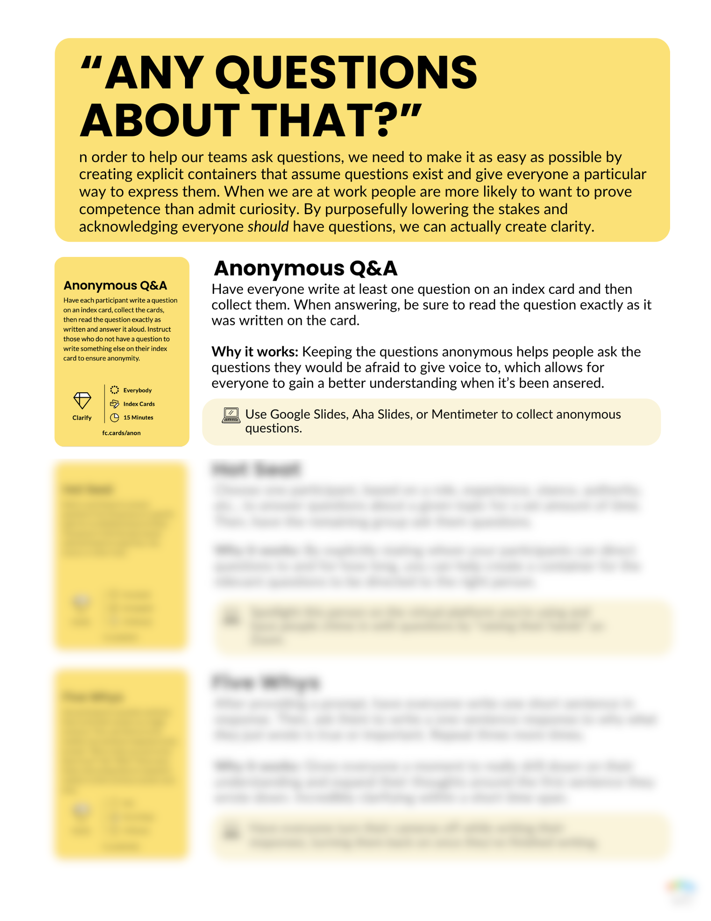 Run Better Meetings Guide | Facilitator Cards Workbook