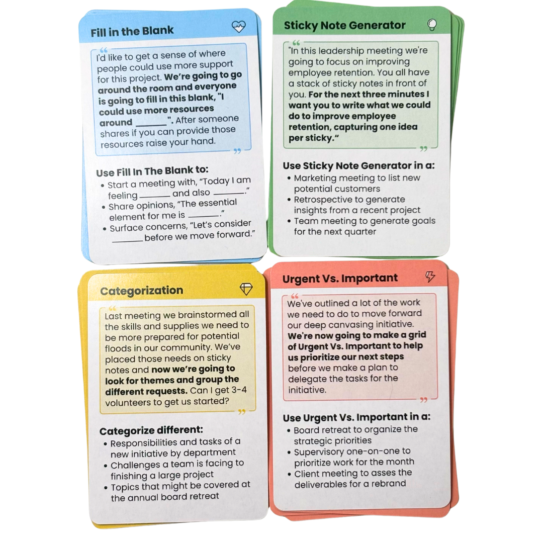 Facilitator Cards - Meetings Pack