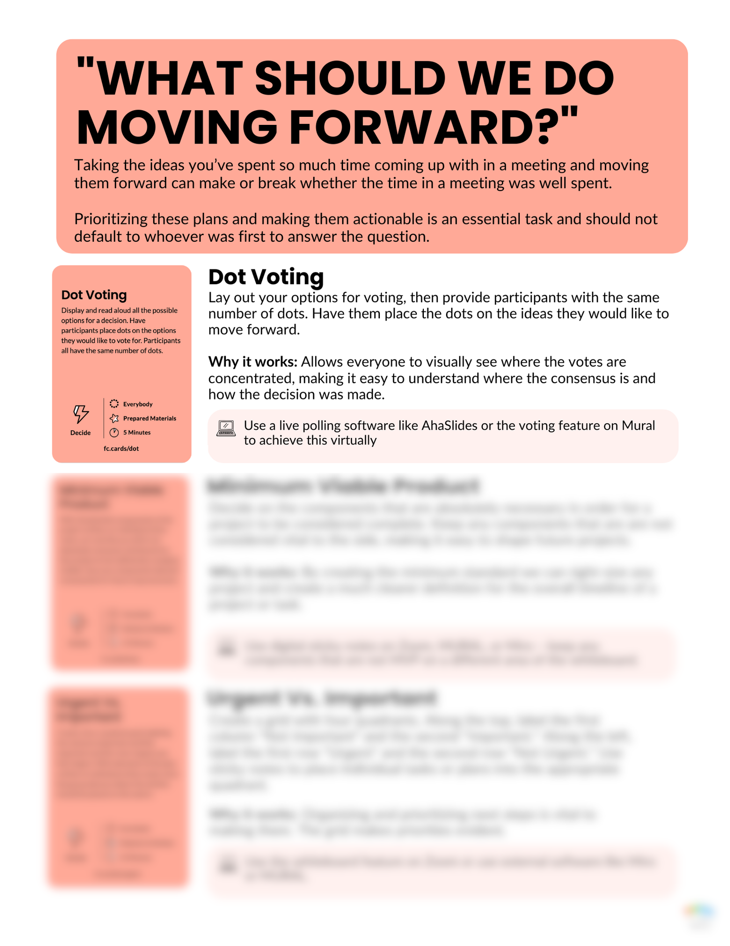 Run Better Meetings Guide | Facilitator Cards Workbook