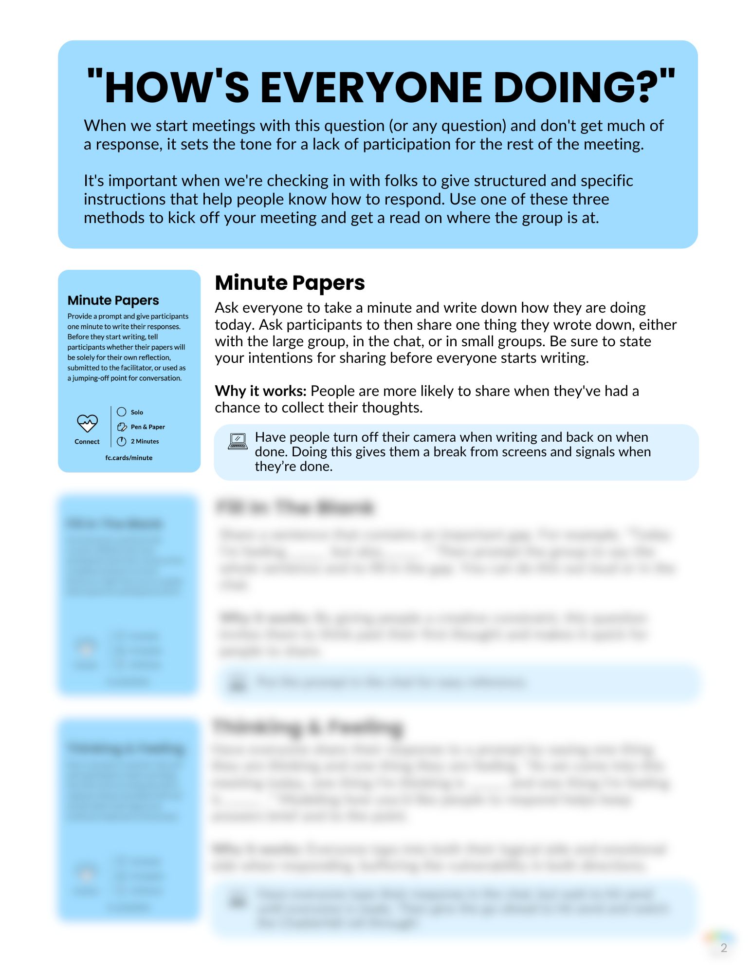Run Better Meetings Guide | Facilitator Cards Workbook