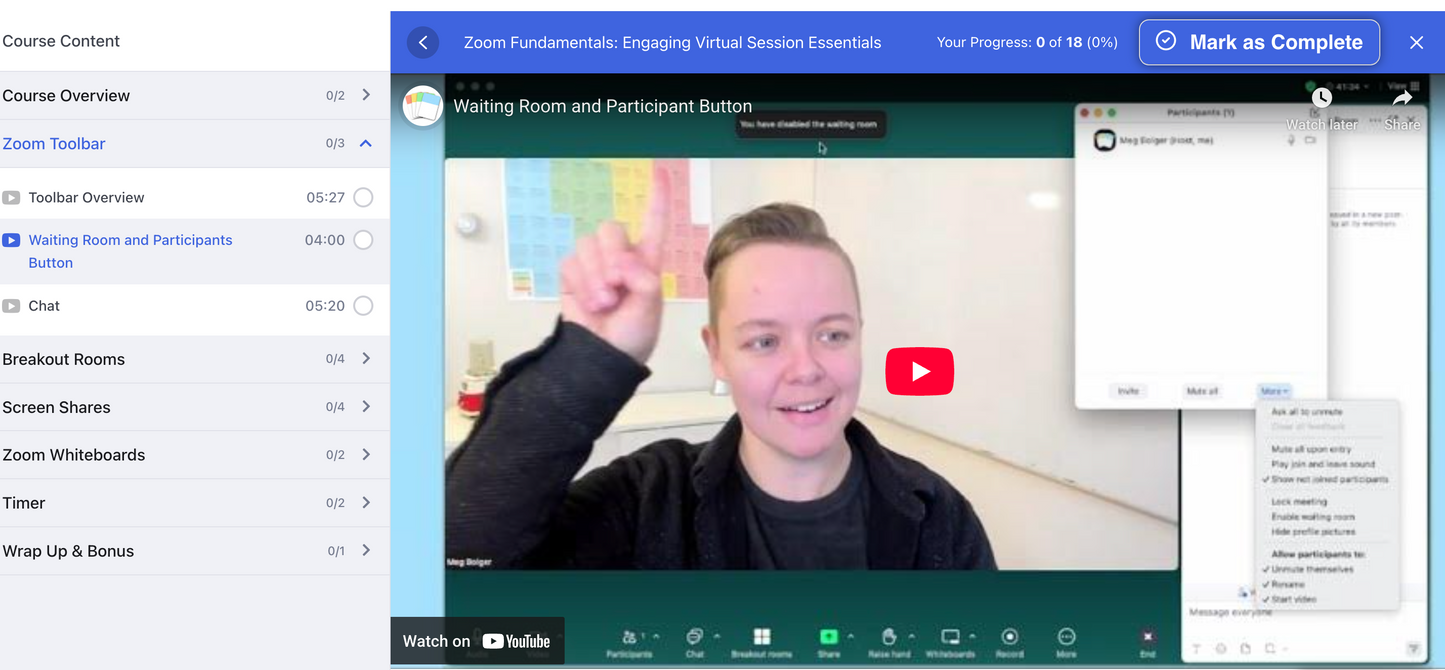 Course: Zoom Fundamentals - Engaging virtual session essentials